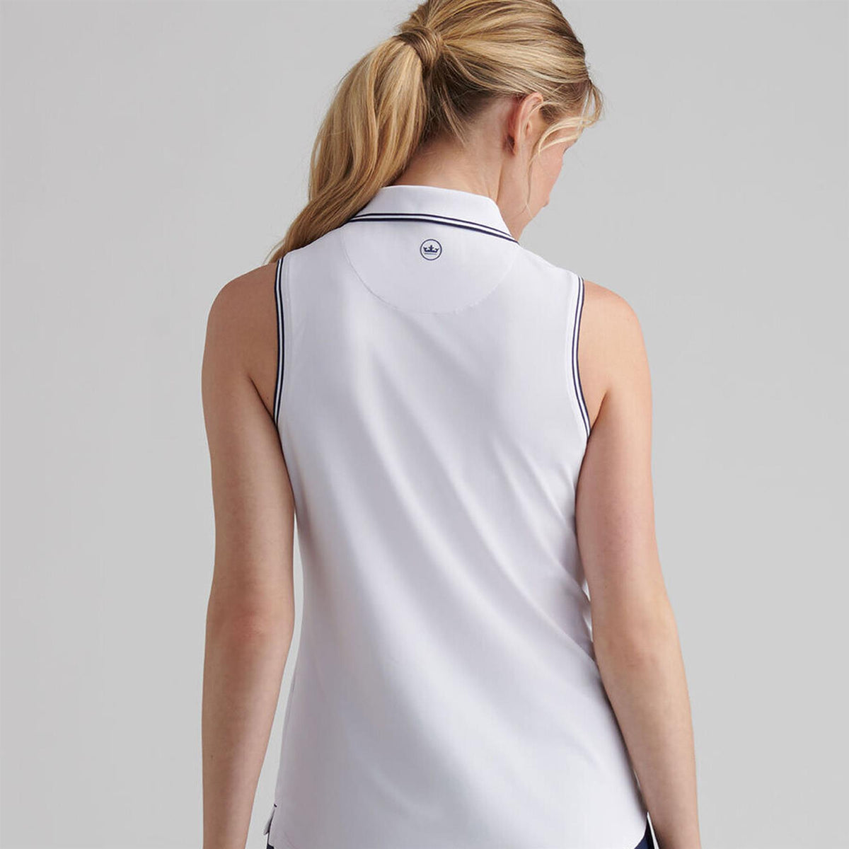 Womens Canterbury Tipped Sport Mesh SL Polo White/Navy