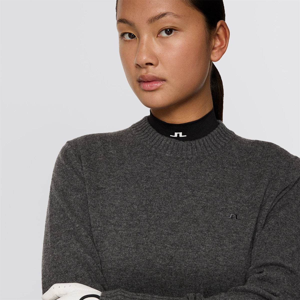 Womens Mina Knitted Sweater Dark Gray Melange
