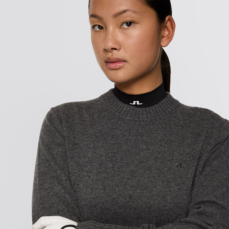 Womens Mina Knitted Sweater Dark Gray Melange