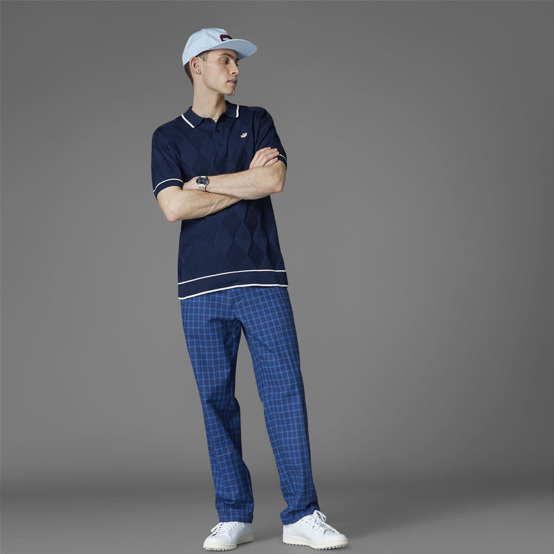 Argyle Knit Polo Night Indigo
