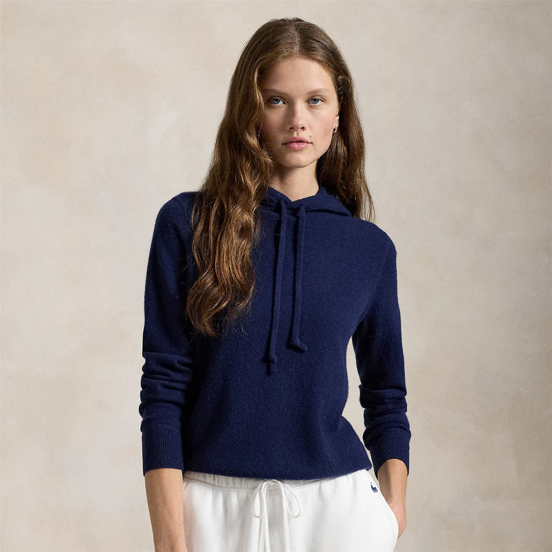 Womens RLX Cashmere Hoodie Refined Navy