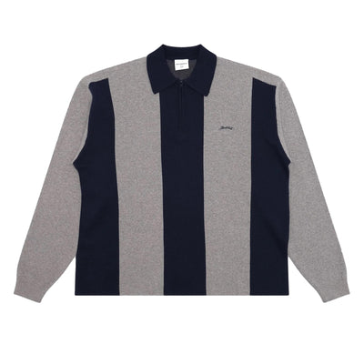 Kenway LS Knit Polo Sweater Heather
