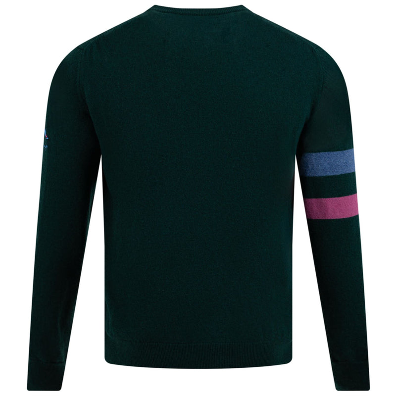 Geometric George Intarsia Knit Bottle Green