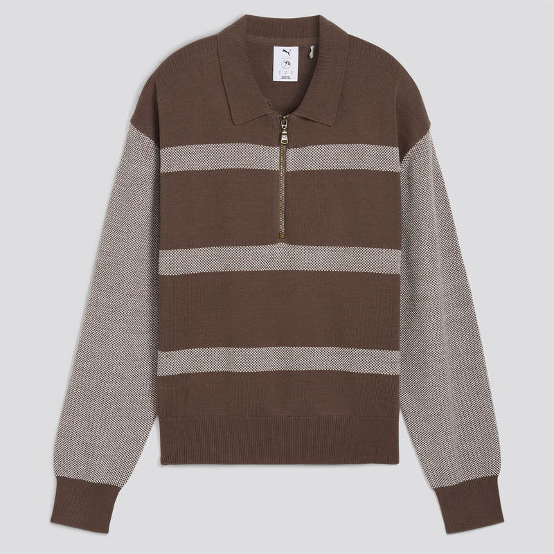 x AP Womens Sweater Collared Quarter Zip Flat Bronze