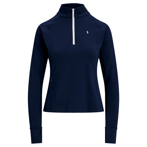 Womens RLX Stretch Jersey Quarter Zip Mid Layer Refined Navy - SS25