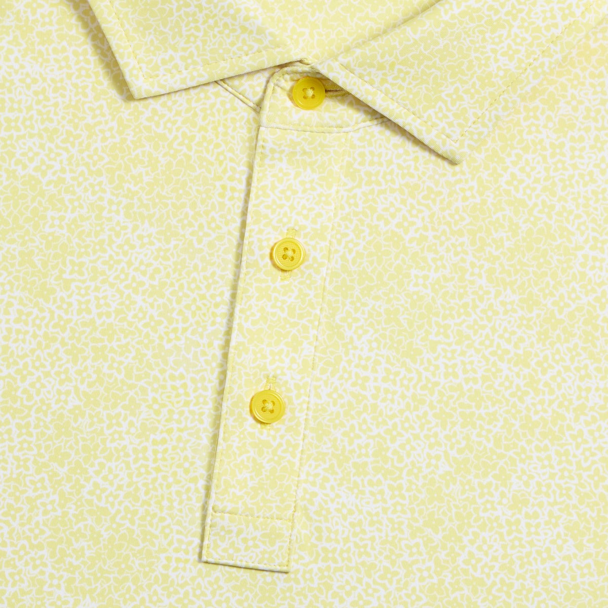 Hydrangea Print Tech Jersey Polo Canary