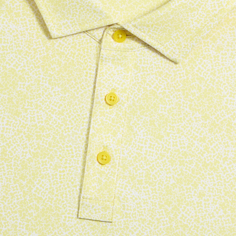 Hydrangea Print Tech Jersey Polo Canary