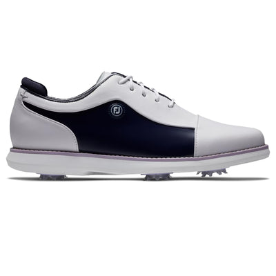 Womens Traditions Cap Toe Golf Shoes White/Navy/Purple - 2024