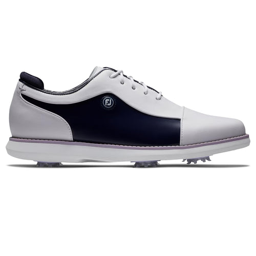 Womens Traditions Cap Toe Golf Shoes White/Navy/Purple - SS24