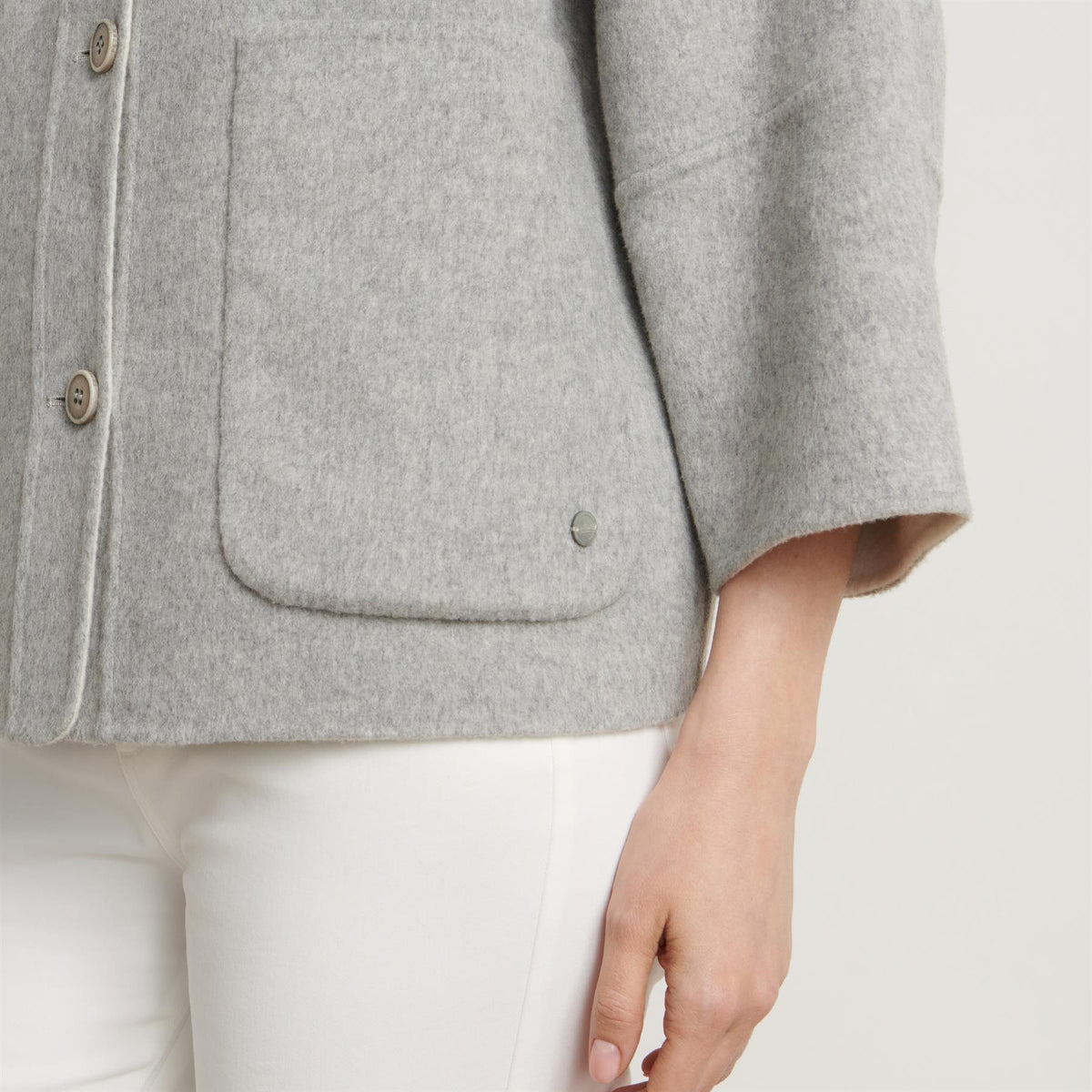 Womens Molly Reversible Double Face Jacket Light Gray/Ivory