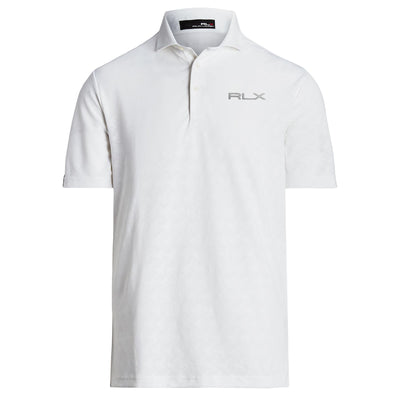 Classic Fit Performance Polo Shirt Pure White Geo Sailboat - SU23