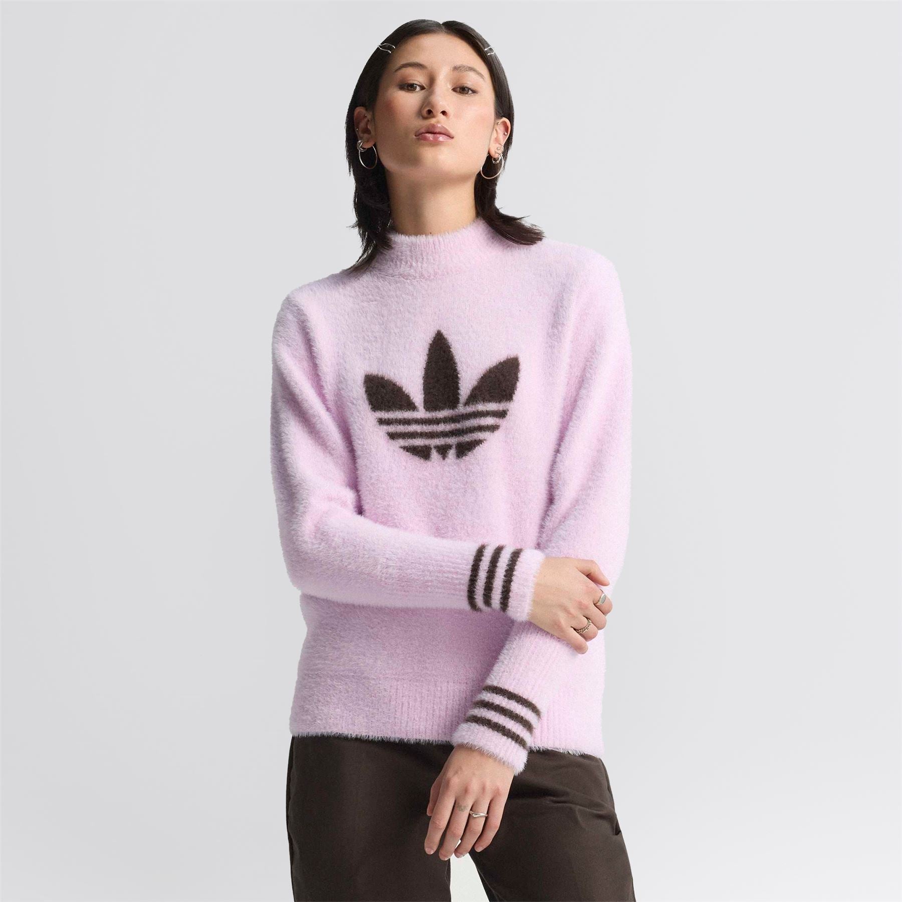 Womens Originals Trefoil Sweater Bliss Lilac