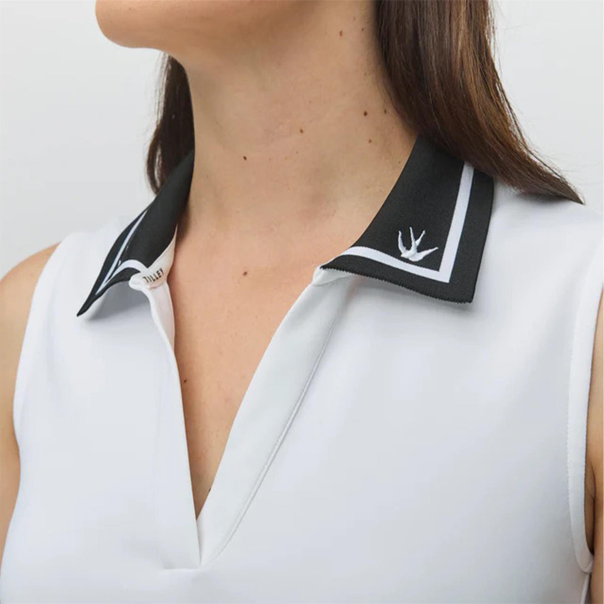 Womens Airloft Ruffle Hem Dress White/Black