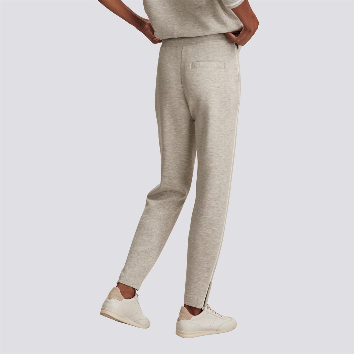 Womens The Slim 27.5 Inch Pintuck Pants Light Grey Marl