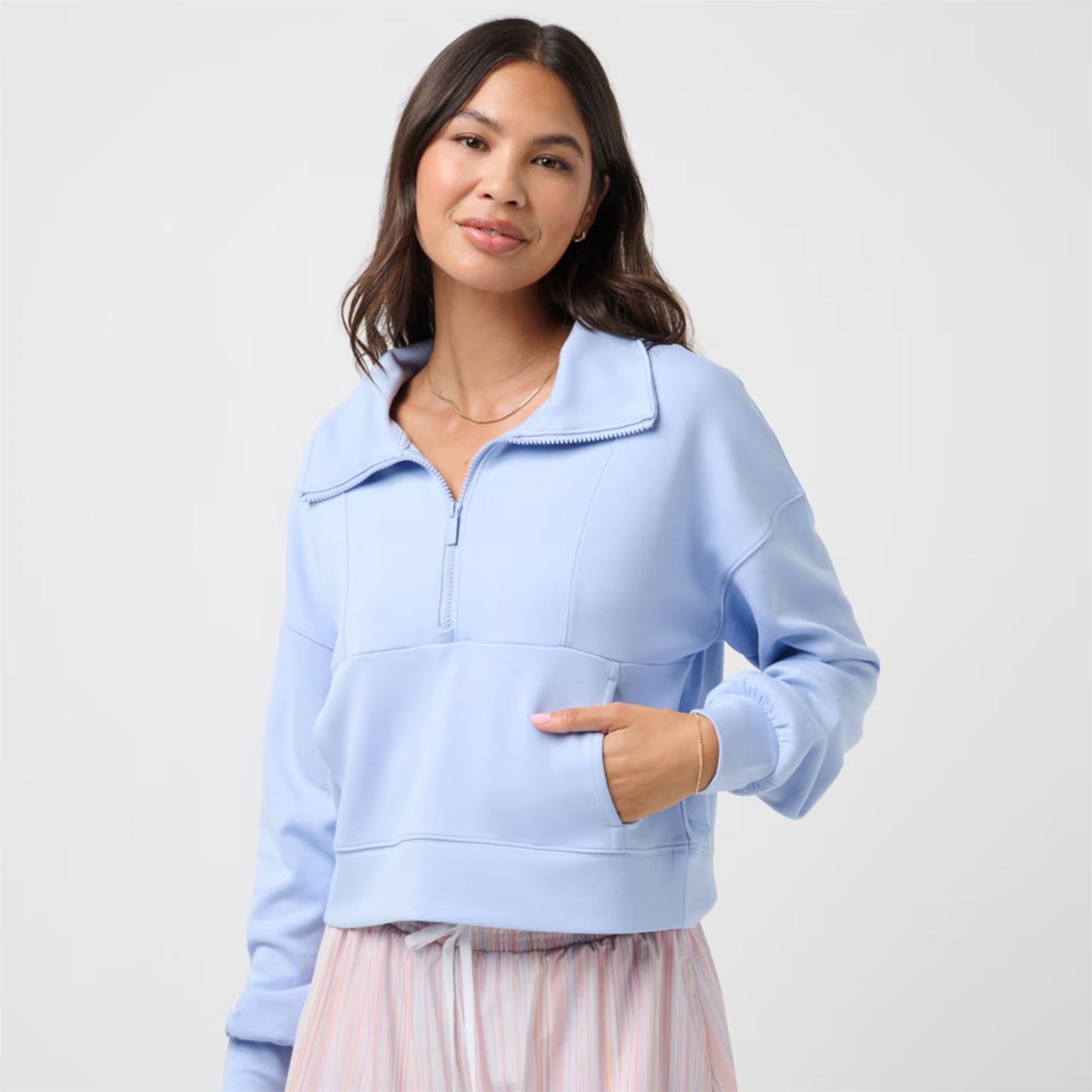 Womens Skyloft Soft Half Zip Mid Layer Brunnera Blue