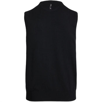 Performance Cotton-Blend Sweater Vest Polo Black
