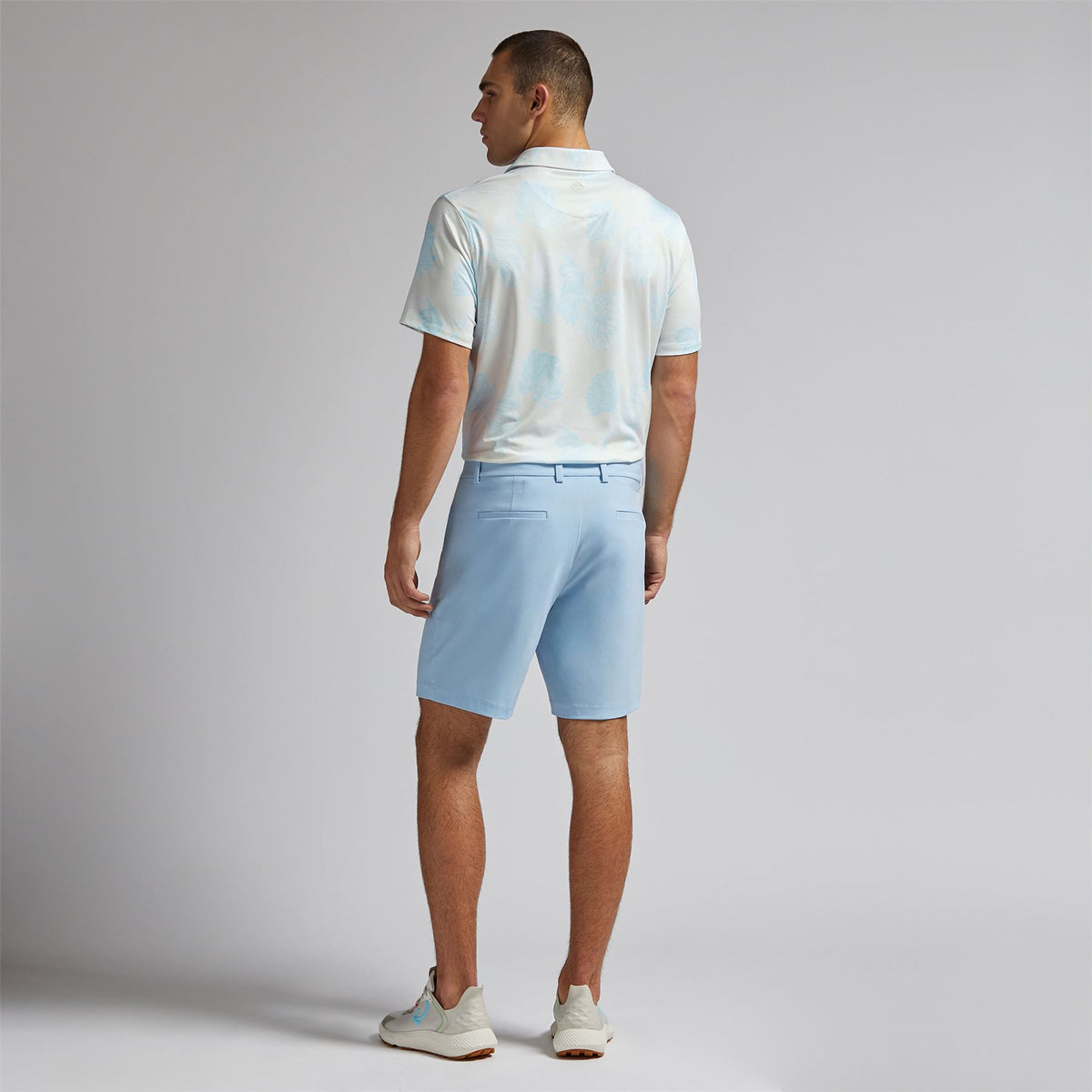 Stamped Floral Tech Jersey Polo Stone