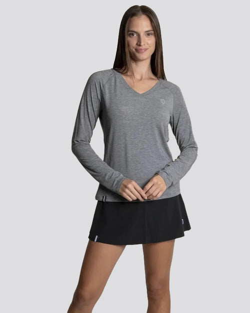Womens 5.0 LS Tee Heather Gray
