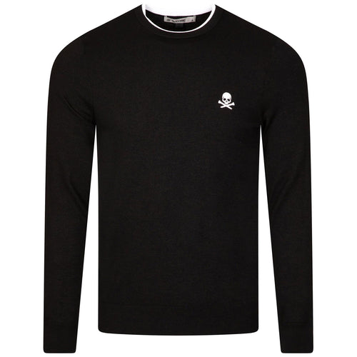Merino Wool Blend Crewneck Sweater Onyx - SS24