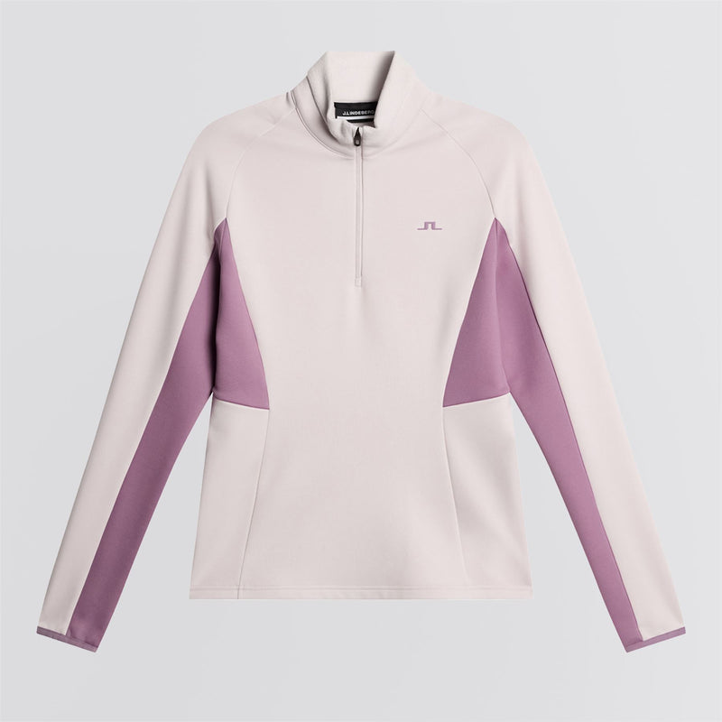 Womens Arja Quarter Zip Mid Layer Gray Lilac