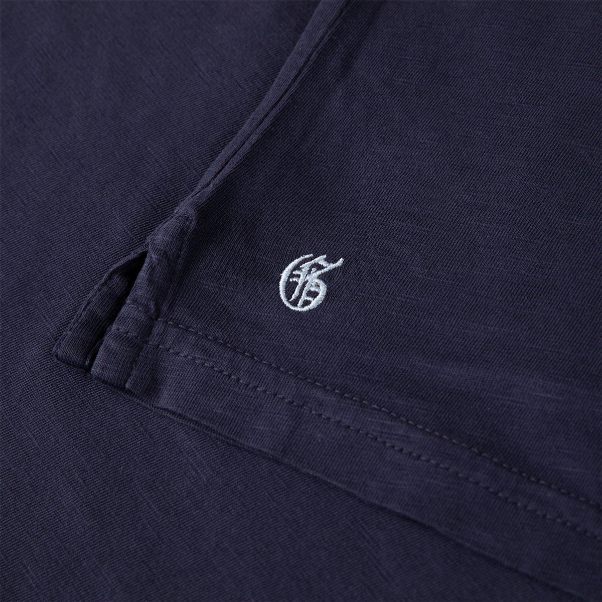 Alpha Slub Johnny Collar Polo Maltese Blue