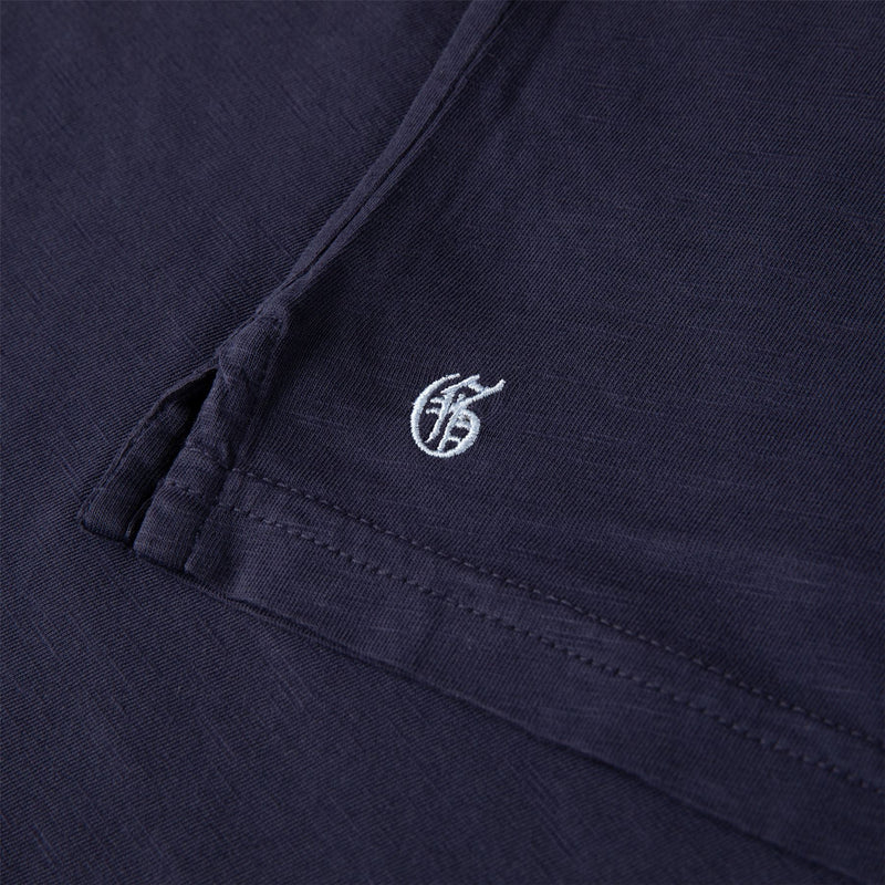 Alpha Slub Johnny Collar Polo Maltese Blue