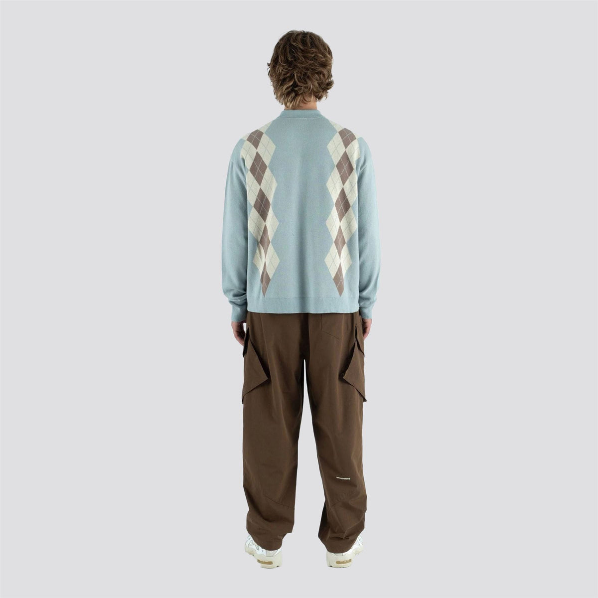 Wright Knitted LS Polo Slate