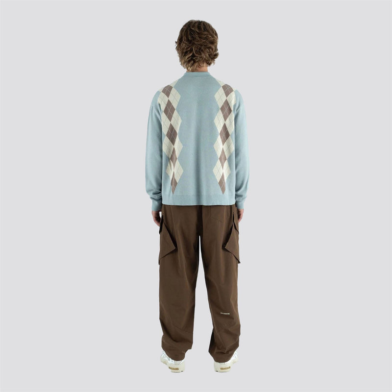 Wright Knitted LS Polo Slate