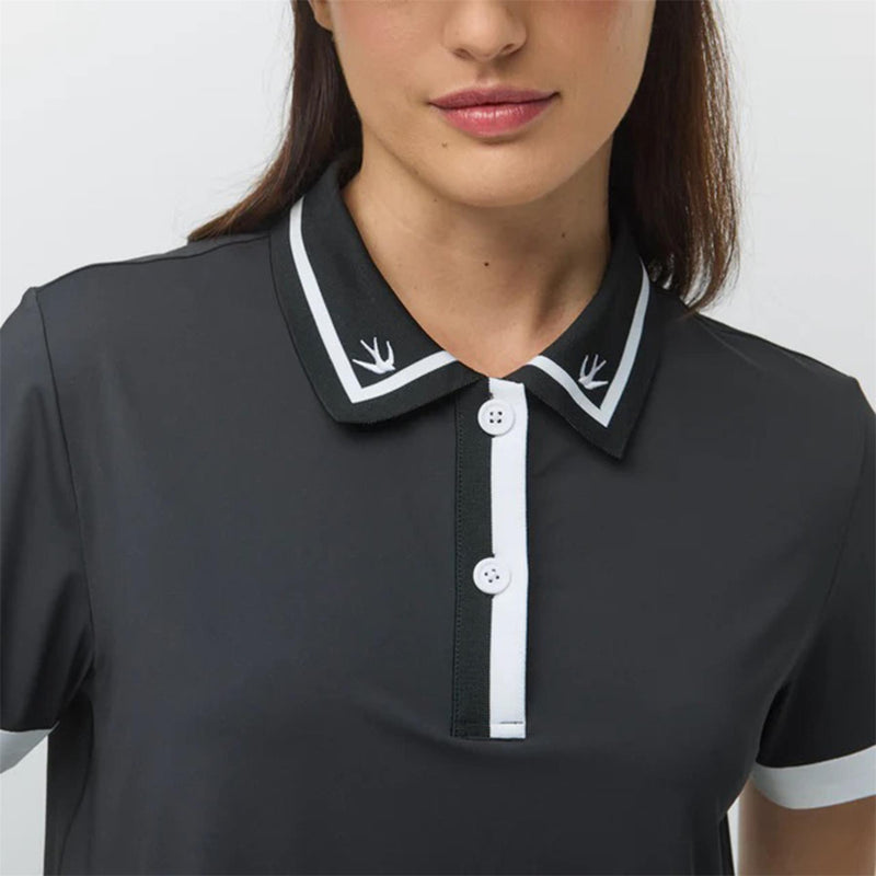 Womens Boxy Polo Navy/White