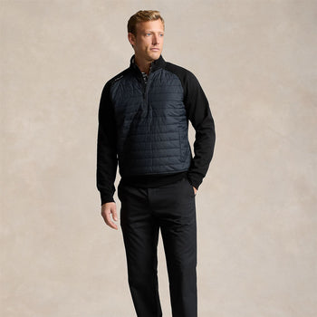 Ralph Lauren Classic Fit Hybrid Half-Zip Pullover Polo Black