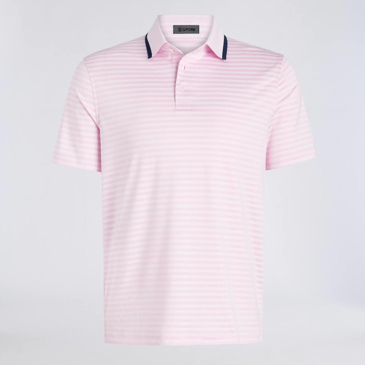 Perforated Stripe Jersey Polo Blush