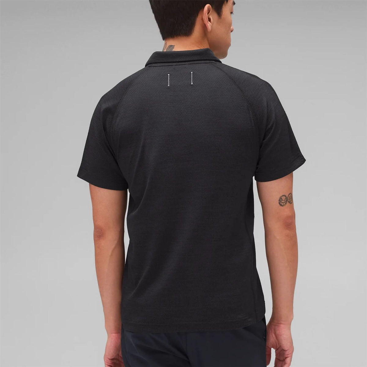 Solotex Mesh Tiebreak Polo Black