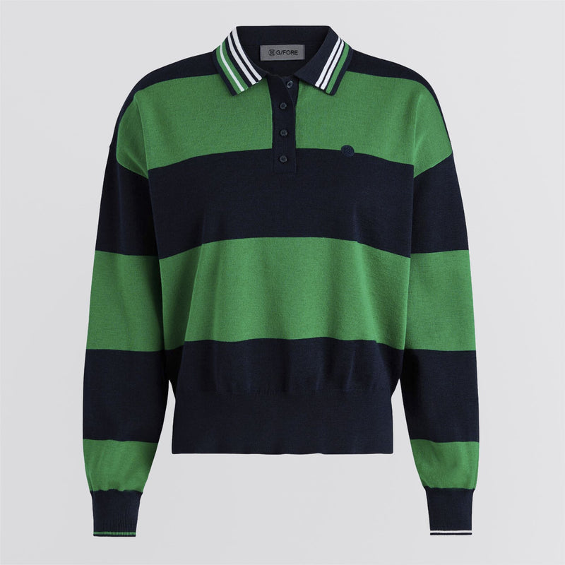 Rugby Merino Wool LS Sweater Polo Twilight/Dark Clover