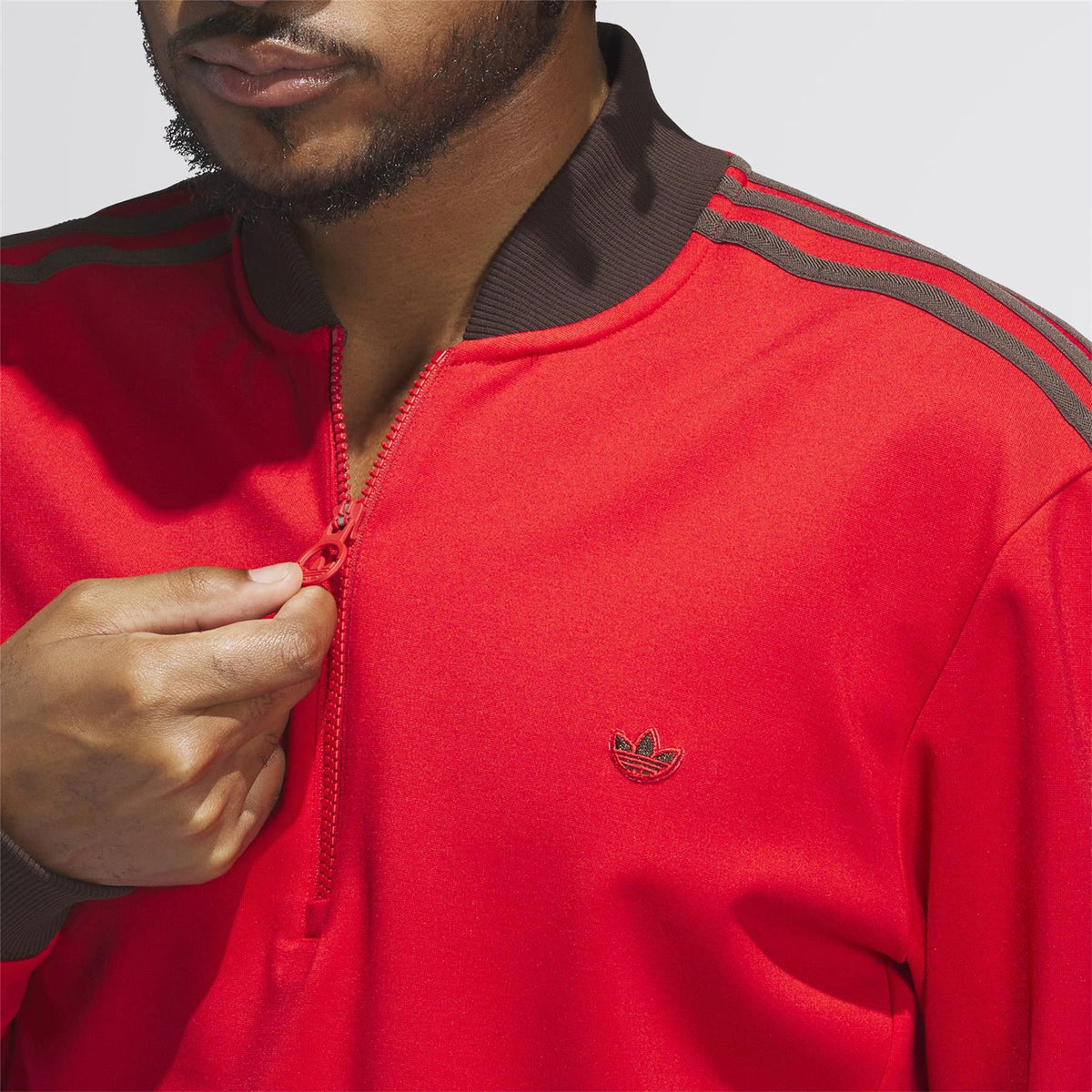 Originals 3-Stripes Quarter Zip Mid Layer Better Scarlet