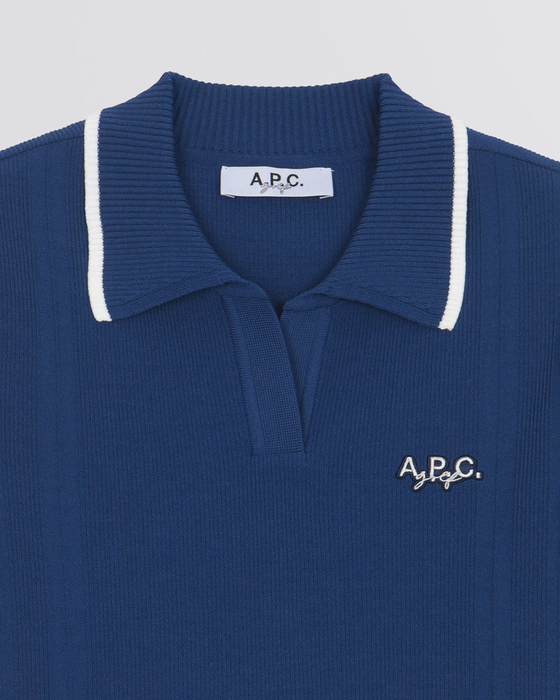 Elodie Short Sleeve Sweater Polo Blue