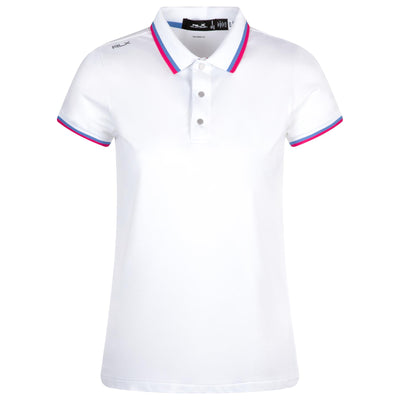 Womens Val Polo Shirt Ceramic White/Bright Pink/Summer Blue - SS24