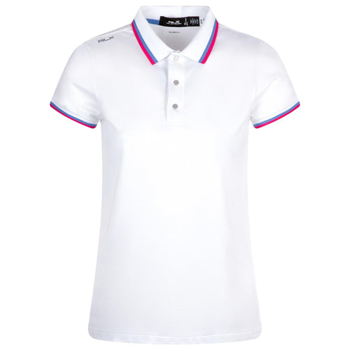 Womens Val Polo Shirt Ceramic White/Bright Pink/Summer Blue - SS24