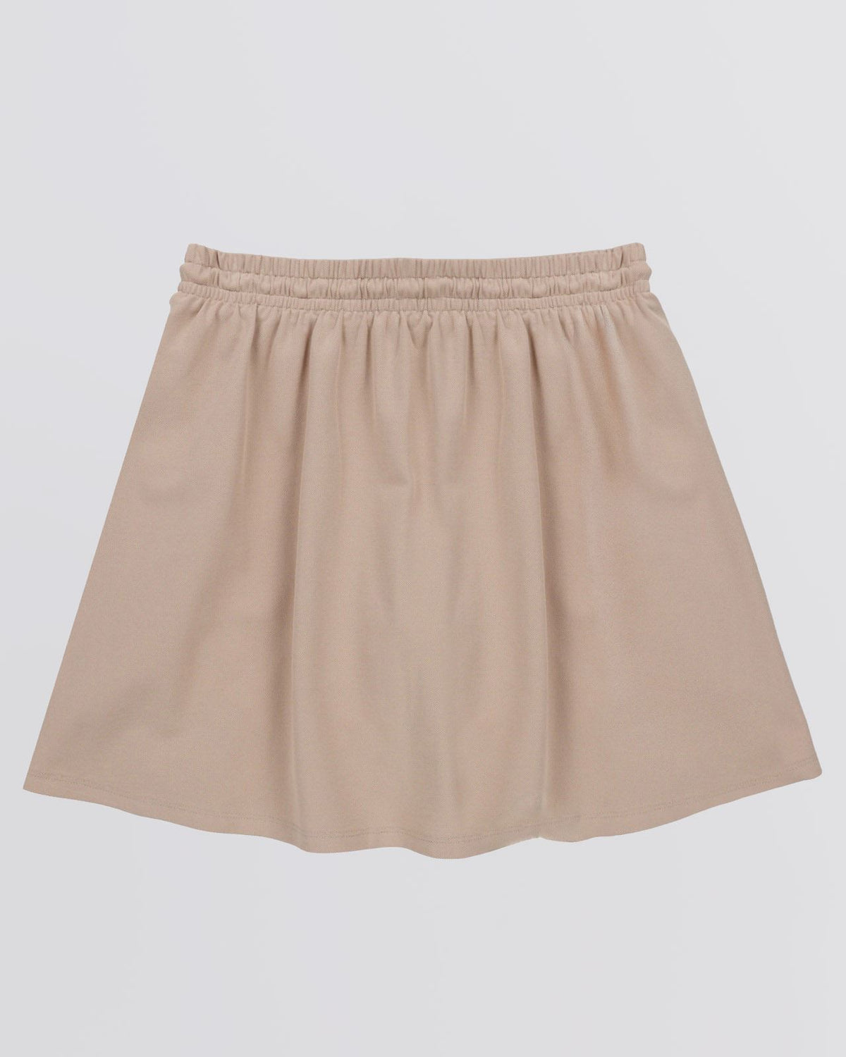 Womens Preppy Pique Mini Skirt Tan/Chocolate