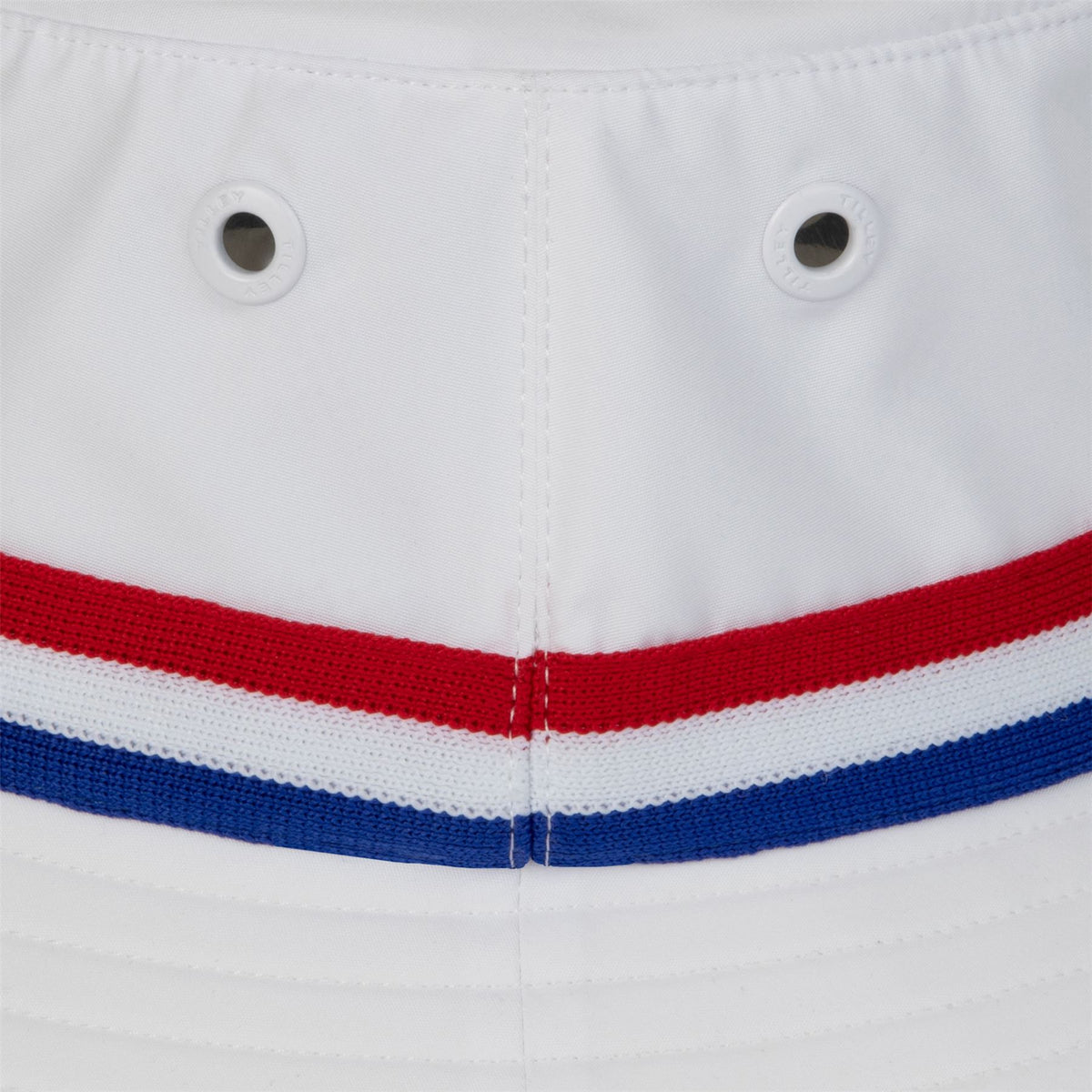 Ribbon Bucket Hat White/Red Blue Stripe