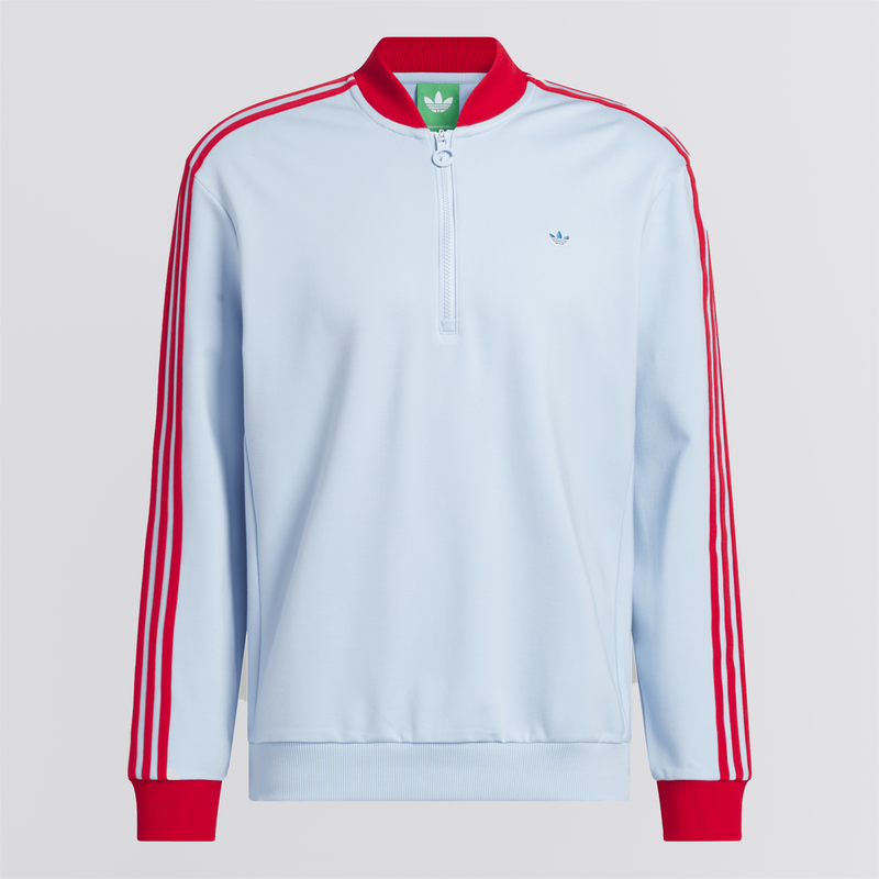 Three Stripes Quarter Zip Clear Sky