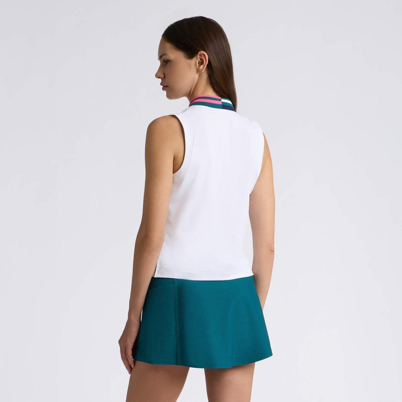 Womens Stretch Nylon Interlock Sleeeless Polo Snow
