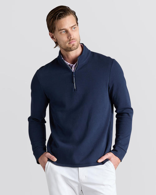 Waffle Knit Quarter Zip Twilight