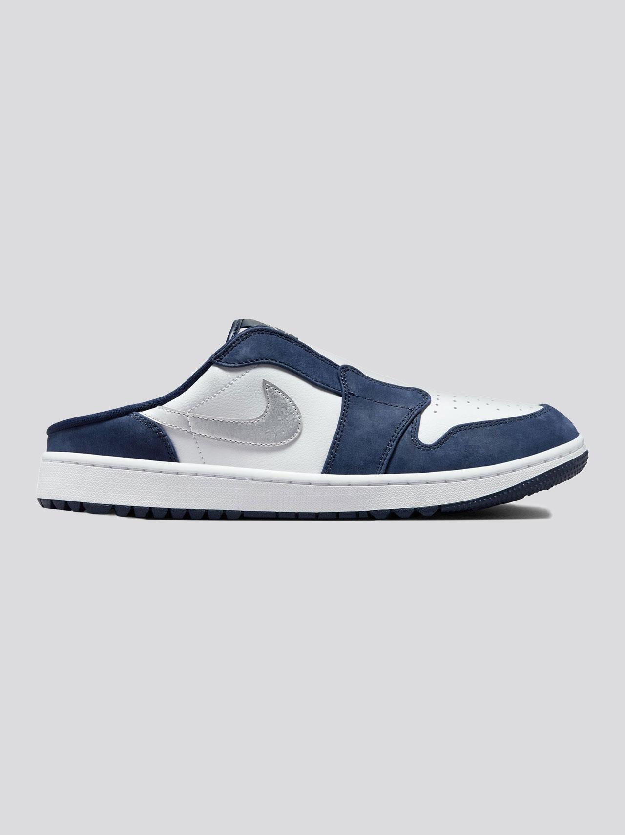 Air Jordan Mule Golf Shoes White/Metallic Silver/Midnight Navy