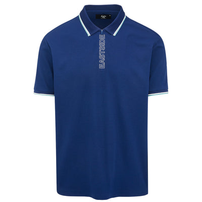 Zip Placket Fine Pique Polo True Navy
