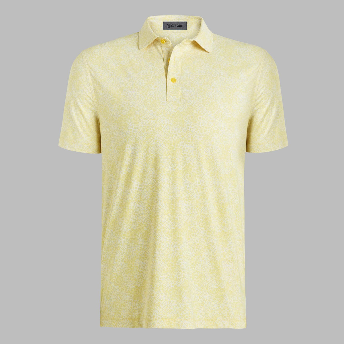 Hydrangea Print Tech Jersey Polo Canary
