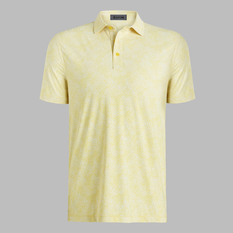 Hydrangea Print Tech Jersey Polo Canary