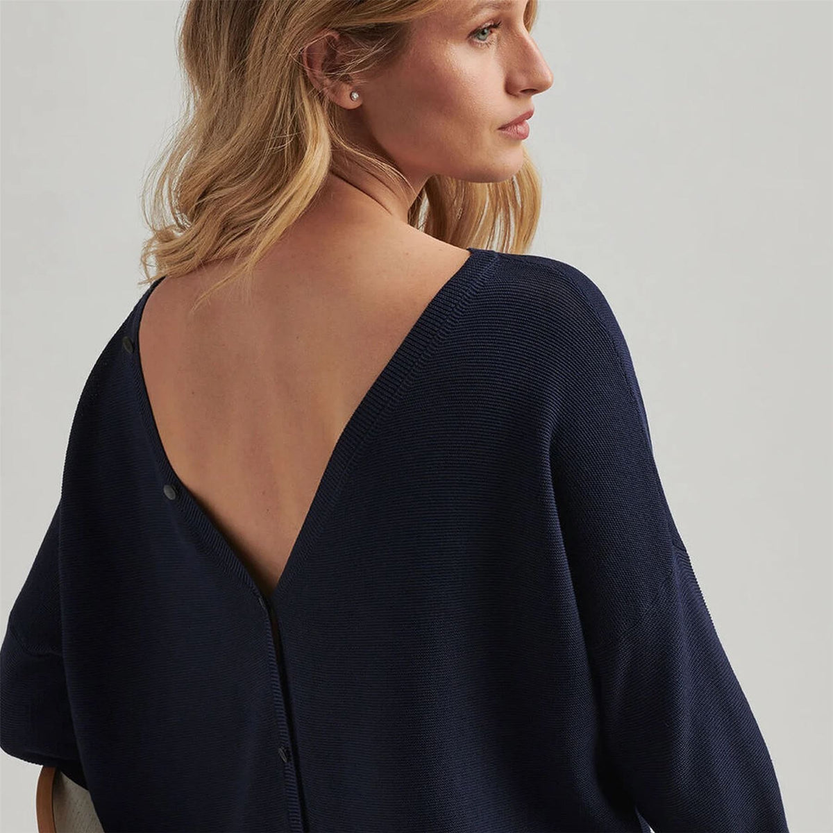Womens Milla Button Back Cardigan Navy