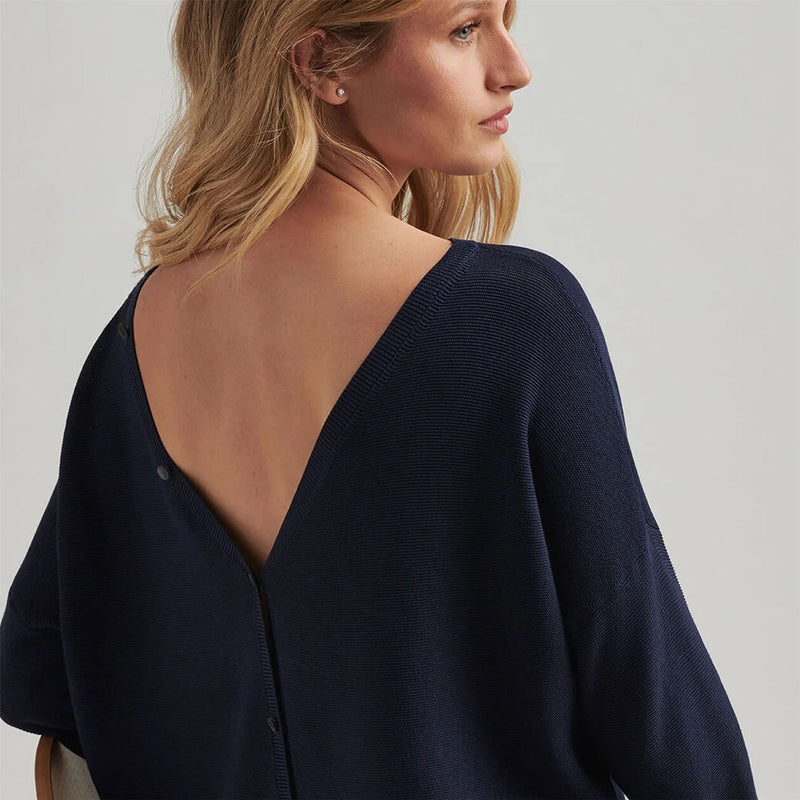 Womens Milla Button Back Cardigan Navy