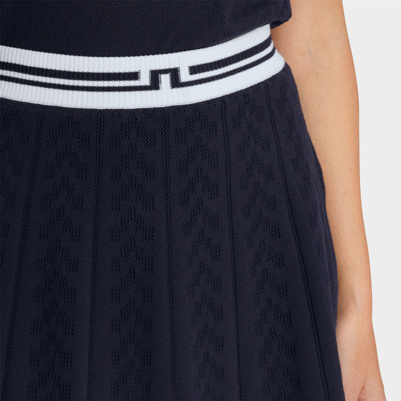 Womens Pamela Pointelle Knitted Skirt JL Navy