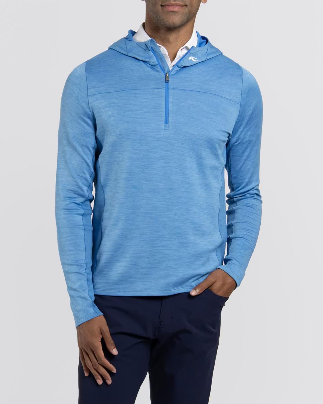 Liam Hooded Half Zip Atlanta Blue